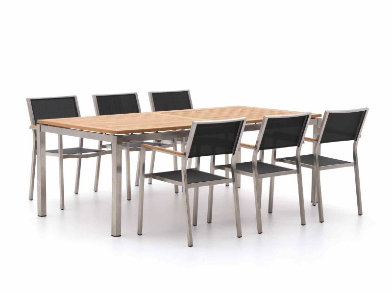 Bernstein Freiburg 220cm dining tuinset 7-delig stapelbaar - Laagste prijsgarantie!