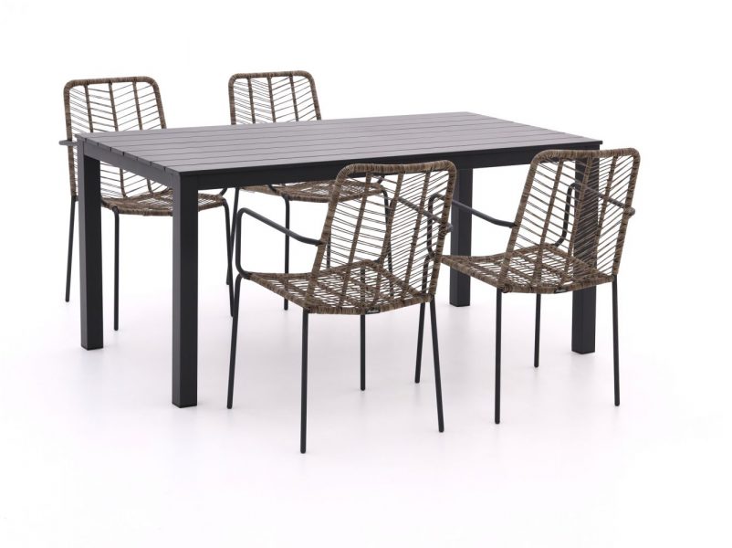 Manifesto Mussa/Menzano 160cm dining tuinset 5-delig stapelbaar - Laagste prijsgarantie!