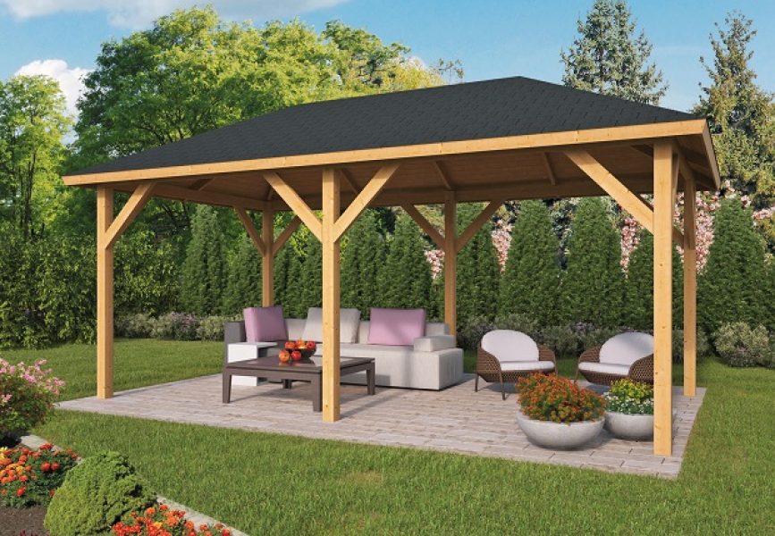 Prieel/ Overkapping Lariks Douglas Corfu - 590x340 cm