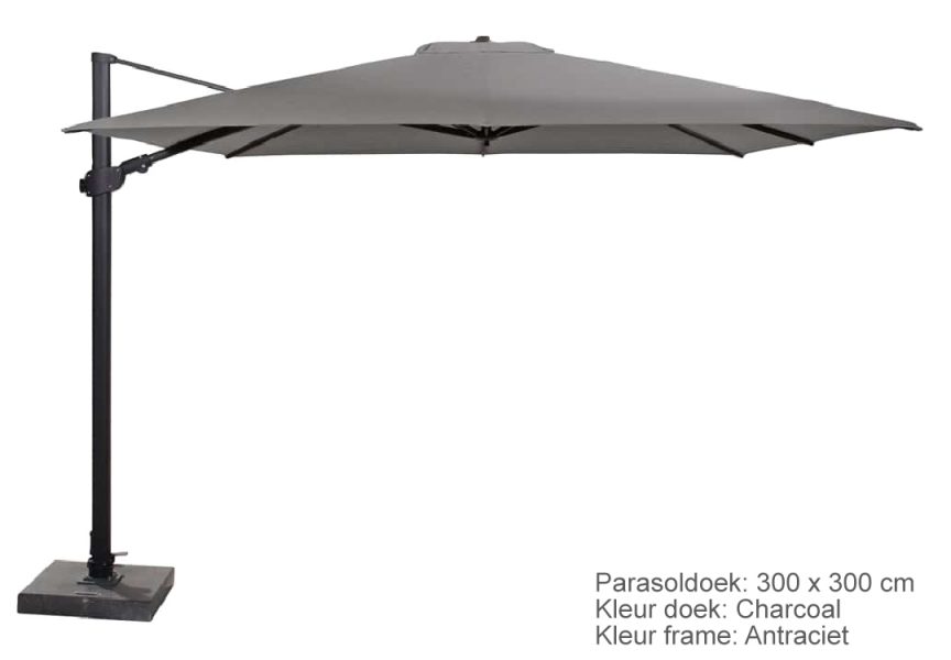 4 Seasons Outdoor Siesta zweefparasol 300 x 300 cm - antraciet frame