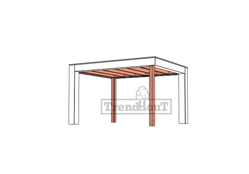 Buitenverblijf Verona 400x335 cm - Plat dak model links
