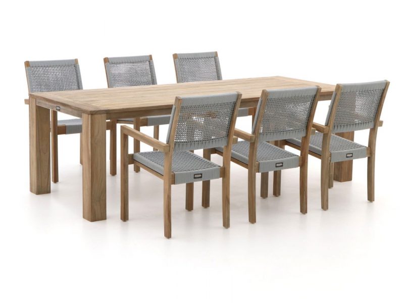 ROUGH Batang/ROUGH-X 240cm dining tuinset 7-delig stapelbaar - Laagste prijsgarantie!