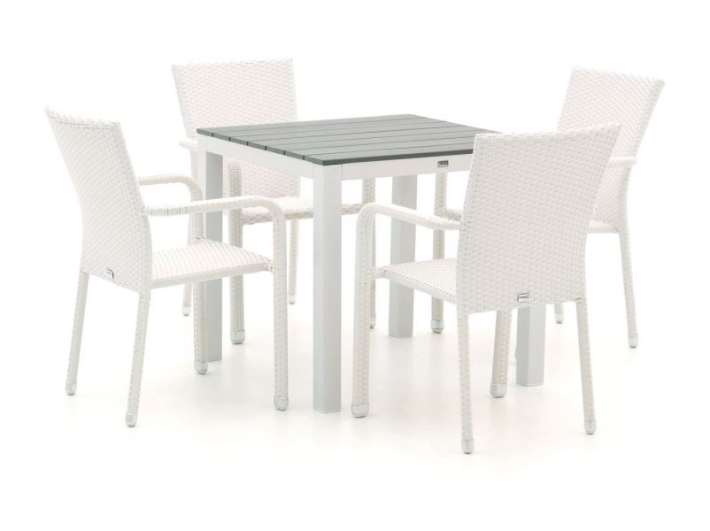 Forza Fossano/Fidenza 78cm dining tuinset 5-delig stapelbaar - Laagste prijsgarantie!