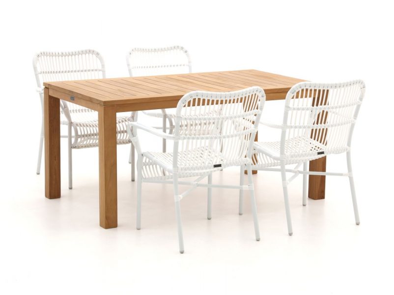 Intenso Parma/Oxford 160cm dining tuinset 5-delig stapelbaar - Laagste prijsgarantie!