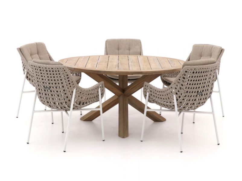 Manifesto Novara/ROUGH-Y Ø 150cm dining tuinset 6-delig - Laagste prijsgarantie!
