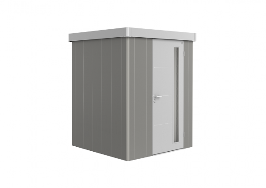 Metalen berging Neo 1A 180x180 cm - Kwartsgrijs/ zilver