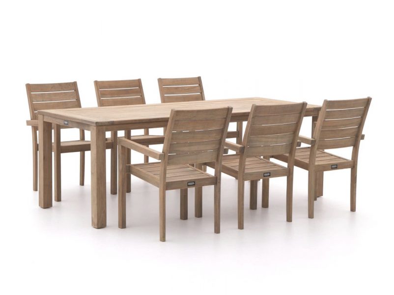 ROUGH-S 220cm dining tuinset 7-delig stapelbaar - Laagste prijsgarantie!