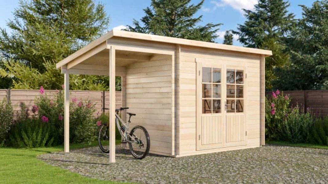 Lessenaarsdak tuinhuis model martina-28 met sleepdak