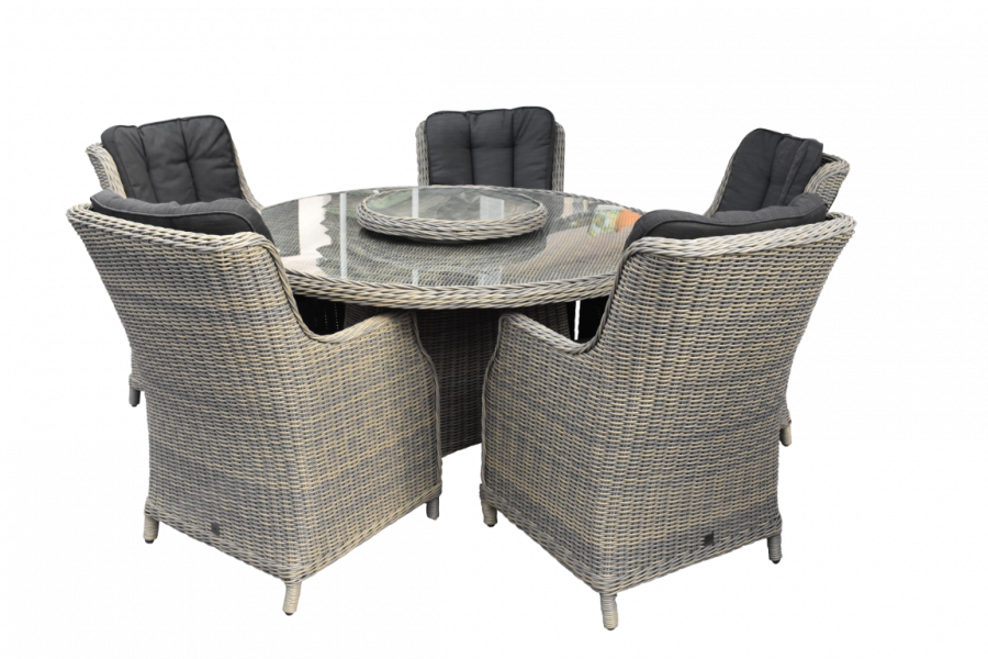 Tuinset Bettona rezzo 140CM dinning 6 delig incl lazy susan/draaischijf