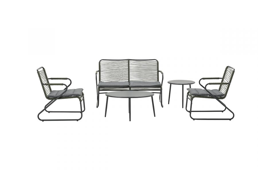 Hermes loungeset 5-dlg c.bl/rope moss gr dia. 5mm/mystic g