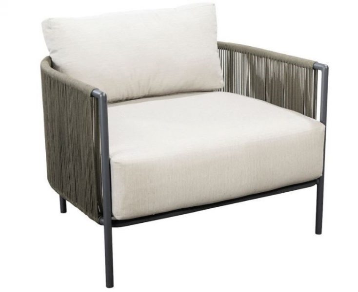 Umi lounge chair alu dark grey/rope green