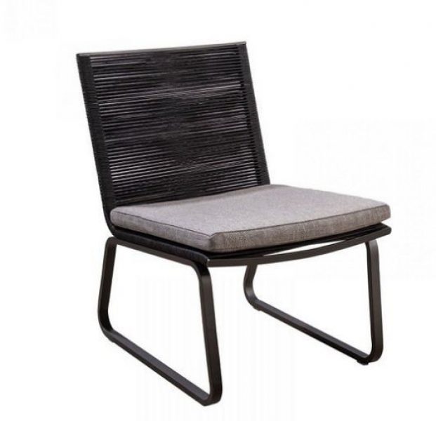 Kome lounge chair alu black/rope black/soil