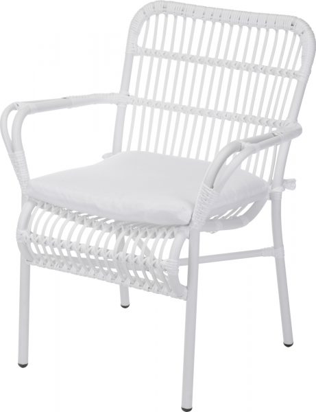 Stoel incl kussen wit