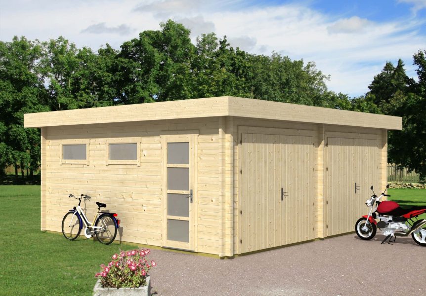 Plat dak dubbele garage model d-44 iso