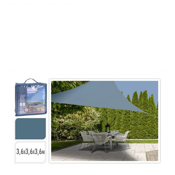 Schaduwdoek 3.6x3.6x3.6 blauw