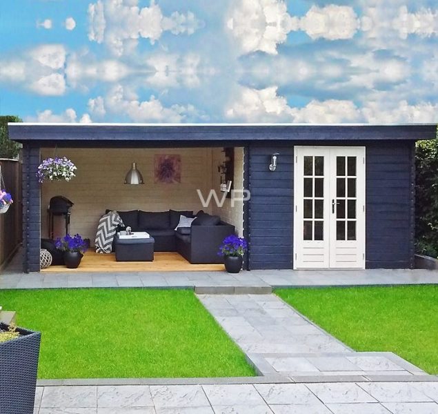 Blokhut/Tuinhuis Amersfoort 300x300 cm + luifel 350 cm 28 mm