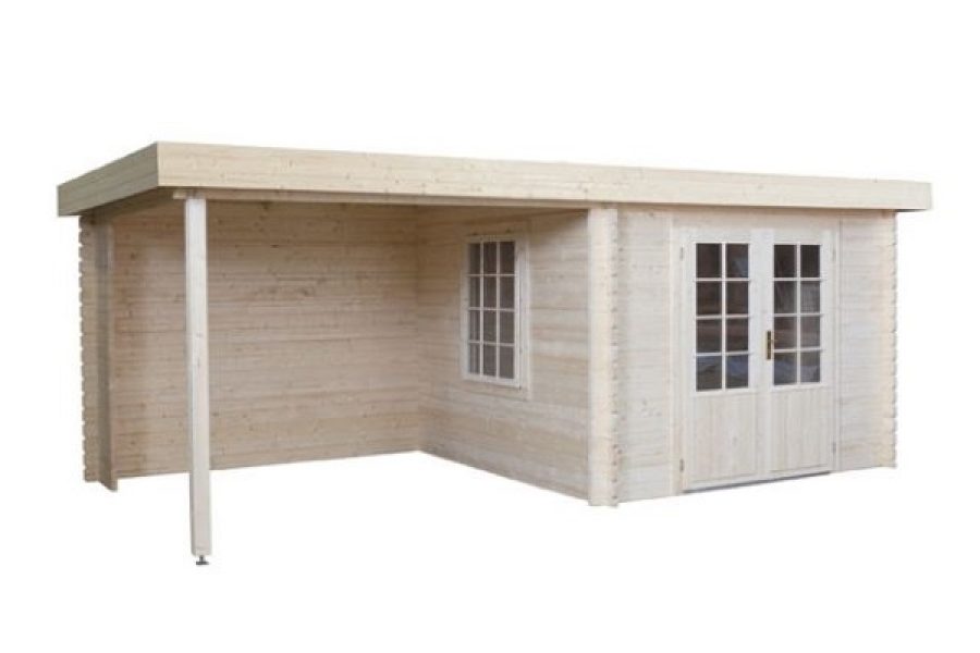 Blokhut 3031Z 300x300 cm + zijluifel 300x300 cm