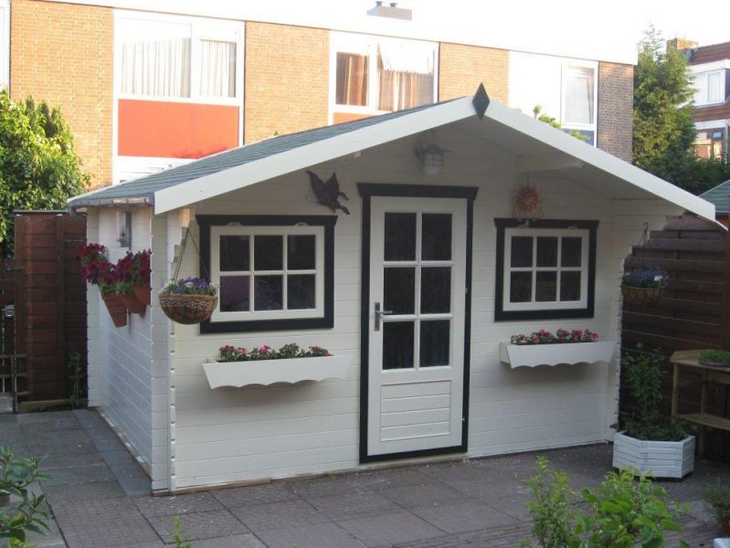 Blokhut Mika 380x300 cm + luifel 80 cm- geïmpregneerd