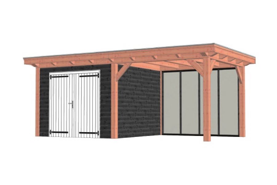 Buitenverblijf Florence 650x360 cm - Plat dak - Combinatie 1