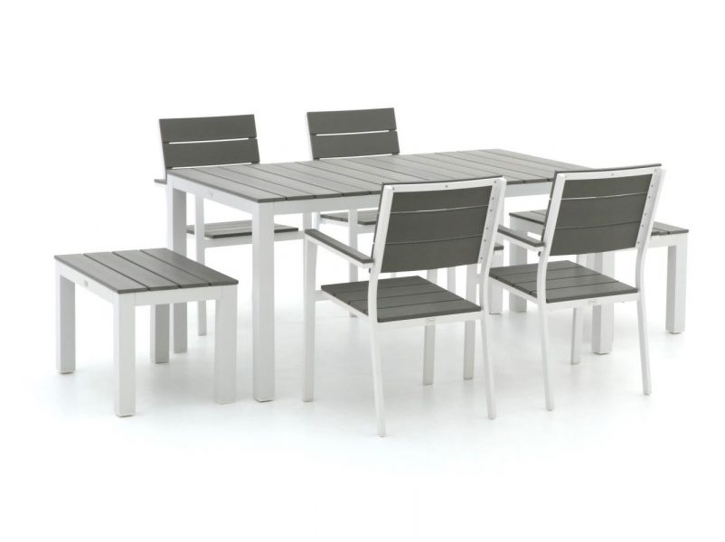 Bellagio Bravo/Fidenza 160cm dining tuinset 7-delig stapelbaar - Laagste prijsgarantie!