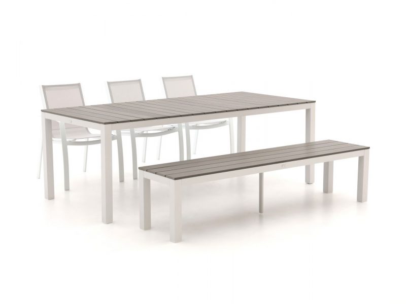 R&S Design Altea/Fidenza 220cm dining tuinset met bank 5-delig stapelbaar - Laagste prijsgarantie!