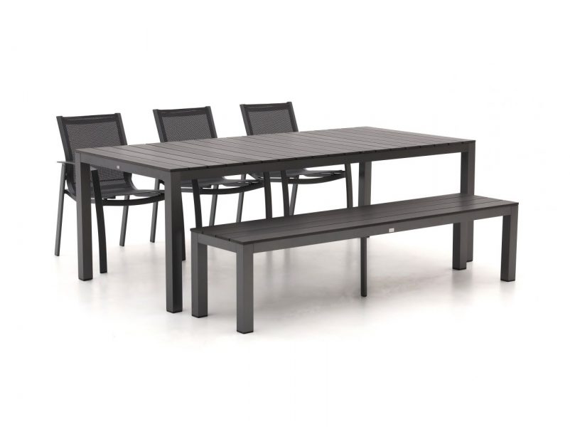 R&S Design Altea/Fidenza 220cm dining tuinset met bank 5-delig stapelbaar - Laagste prijsgarantie!