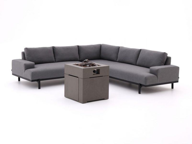 Hartman Lucas/Cosibrixx 60cm hoek loungeset met vuurtafel 3-delig - Laagste prijsgarantie!