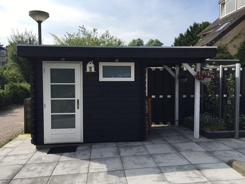Blokhut/Tuinhuis Numansdorp 250x150 cm + luifel 150 cm 28 mm
