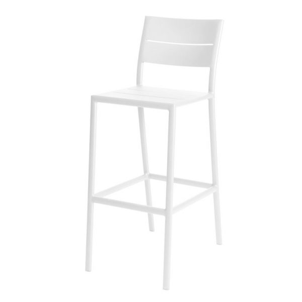 Grace bar chair alu white
