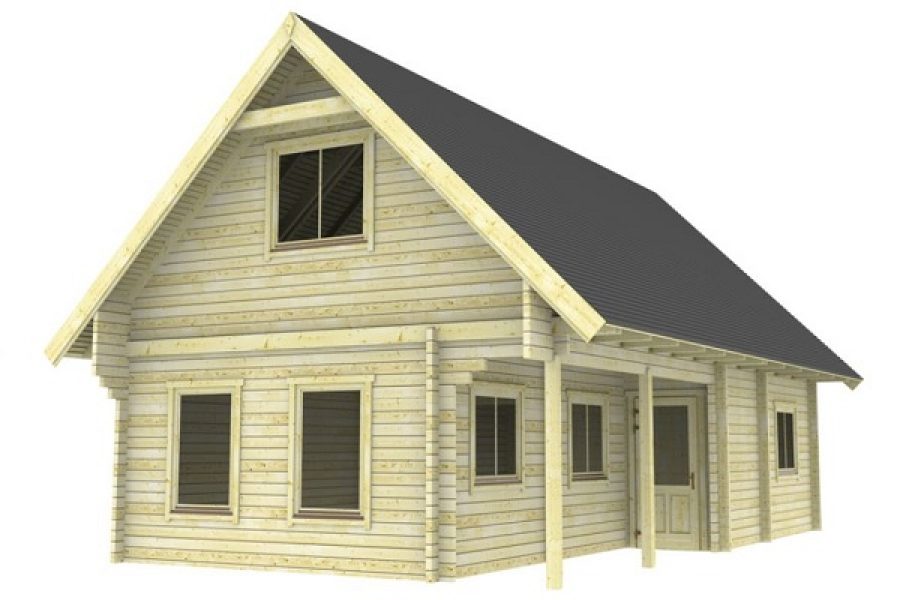 Vakantiewoning 610x1030 cm + inpandige luifel 133x503 cm 70 mm